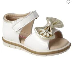 Elegant White and Gold Kids Sandals